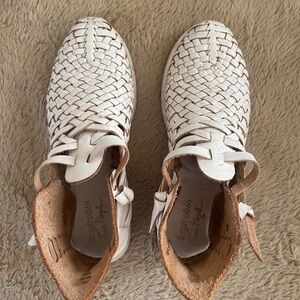 Free People White Woven Flats
